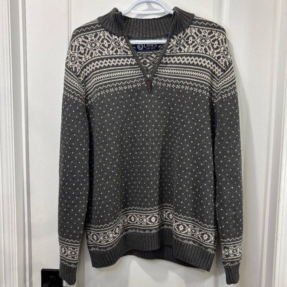 Vintage Chaps Quarter Zip 100% Cotton Sweater